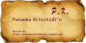 Paluska Krisztián névjegykártya